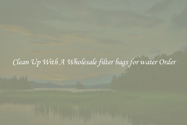 Clean Up With A Wholesale filter bags for water Order