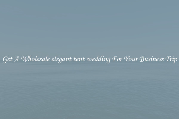 Get A Wholesale elegant tent wedding For Your Business Trip