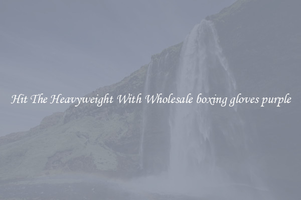 Hit The Heavyweight With Wholesale boxing gloves purple