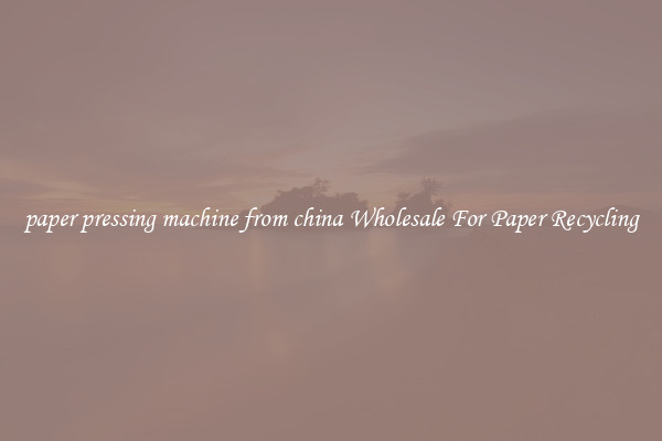 paper pressing machine from china Wholesale For Paper Recycling