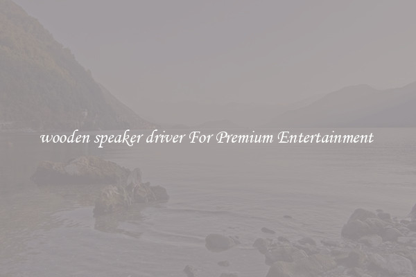 wooden speaker driver For Premium Entertainment 