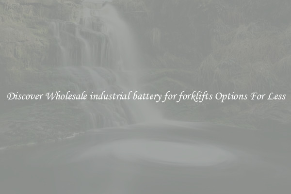 Discover Wholesale industrial battery for forklifts Options For Less