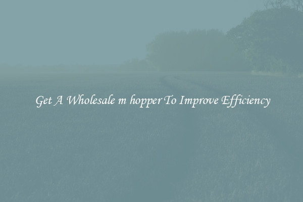 Get A Wholesale m hopper To Improve Efficiency
