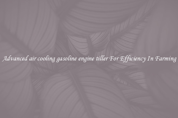 Advanced air cooling gasoline engine tiller For Efficiency In Farming