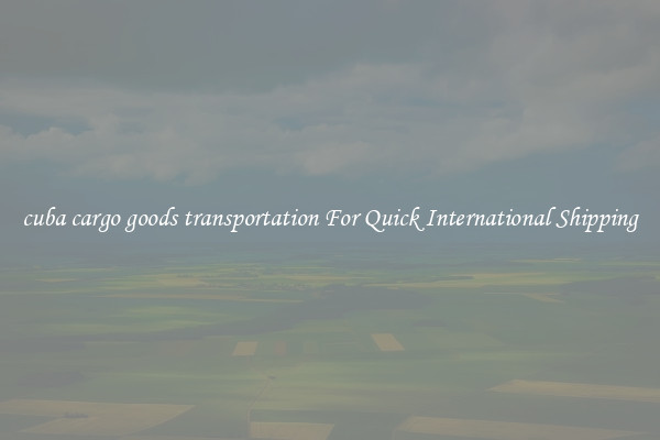cuba cargo goods transportation For Quick International Shipping